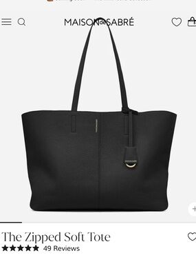 Maison de Sabré Zipped Soft Tote - Black Caviar